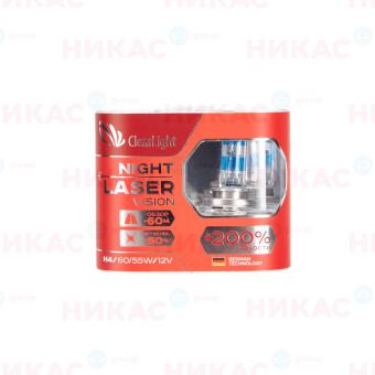 Clearlight - H4 - 12V-60/55W Night Laser Vision +200% Light